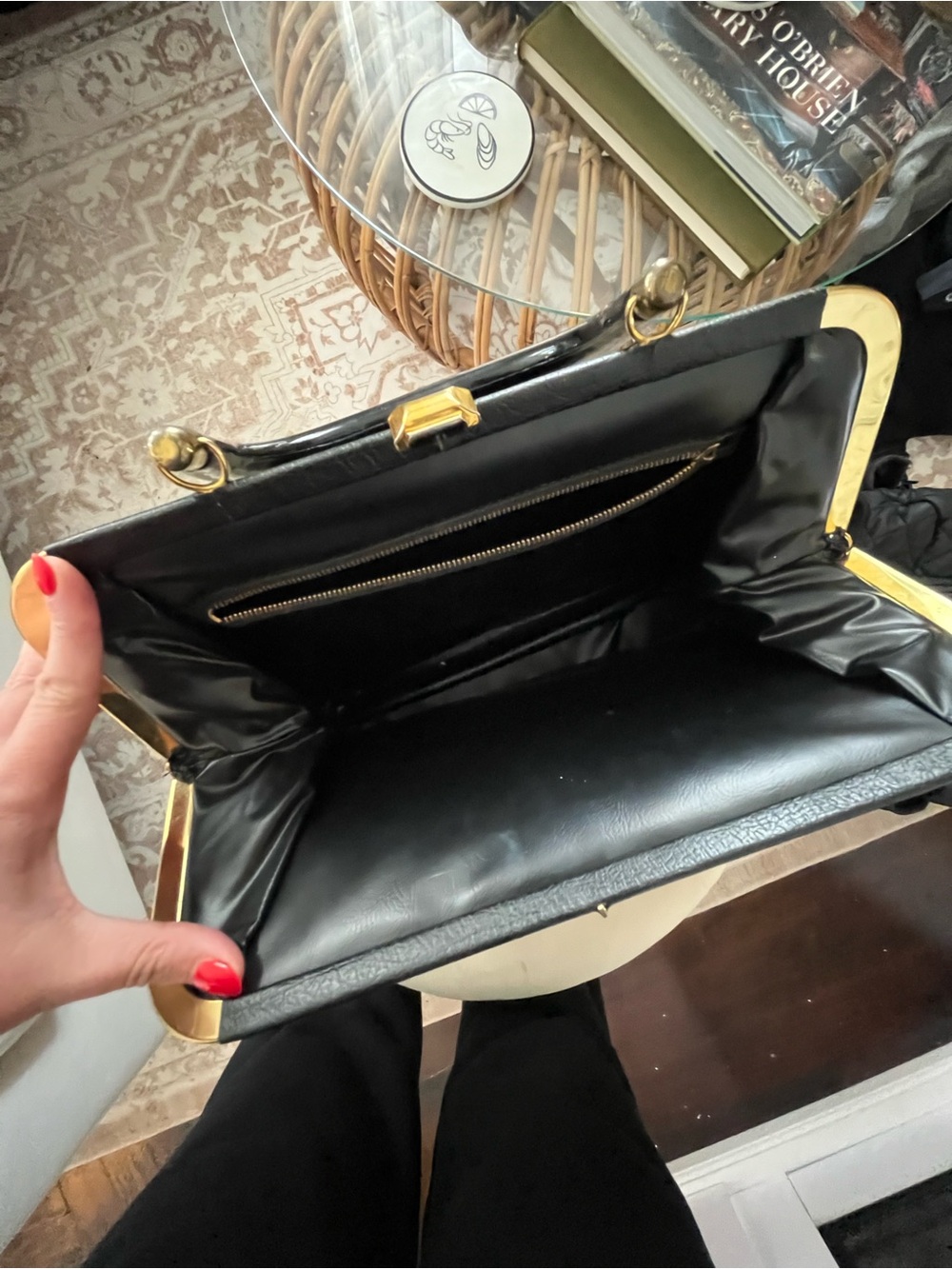 Vintage patent leather handbag